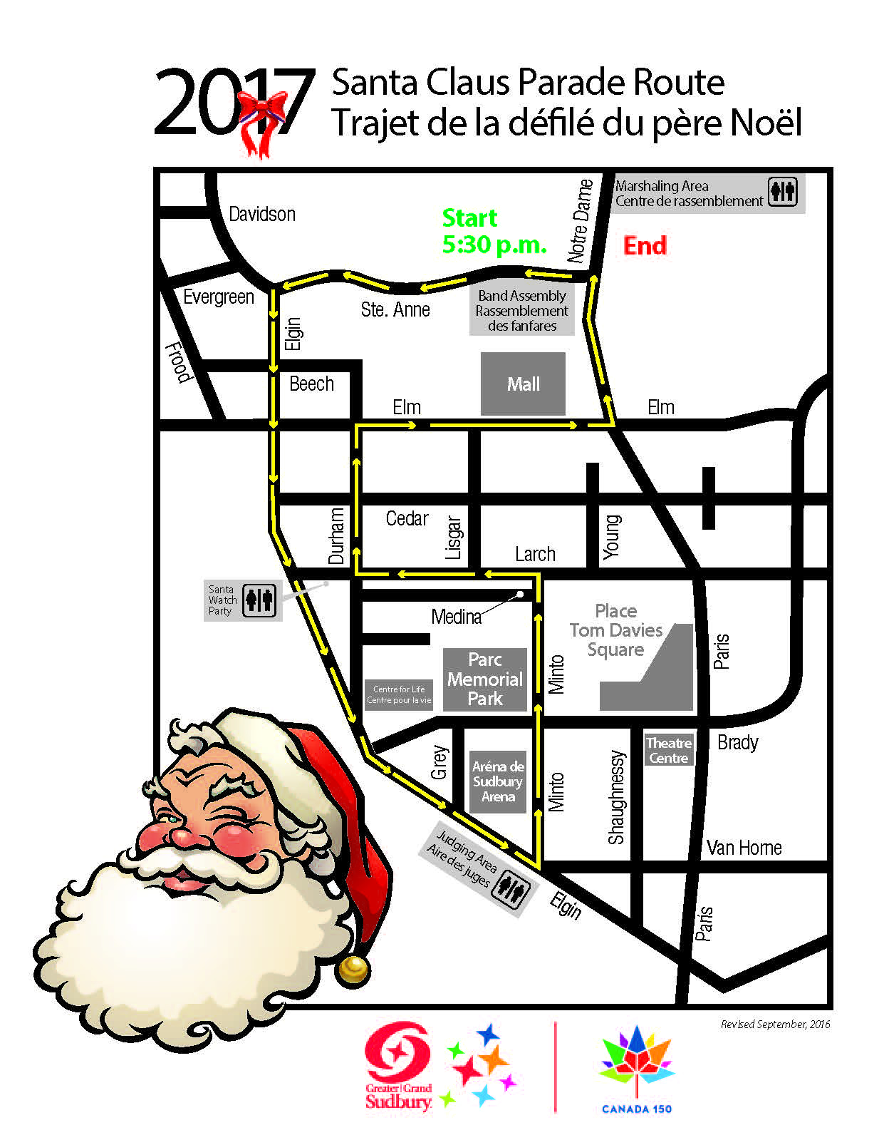 Here's your printable Santa Claus Parade route map Sudbury News